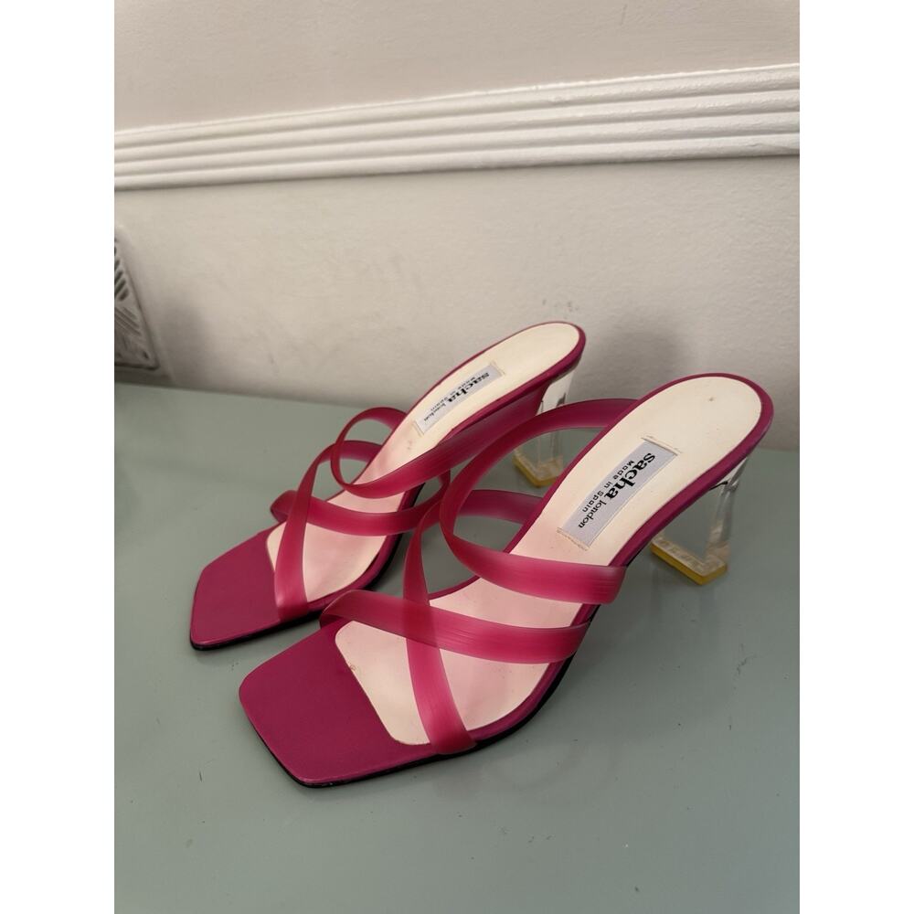 Vintage Sacha London Hot Pink Jelly Lucite‎ Heel Y2K Sz 7.5 - Picture 5 of 9
